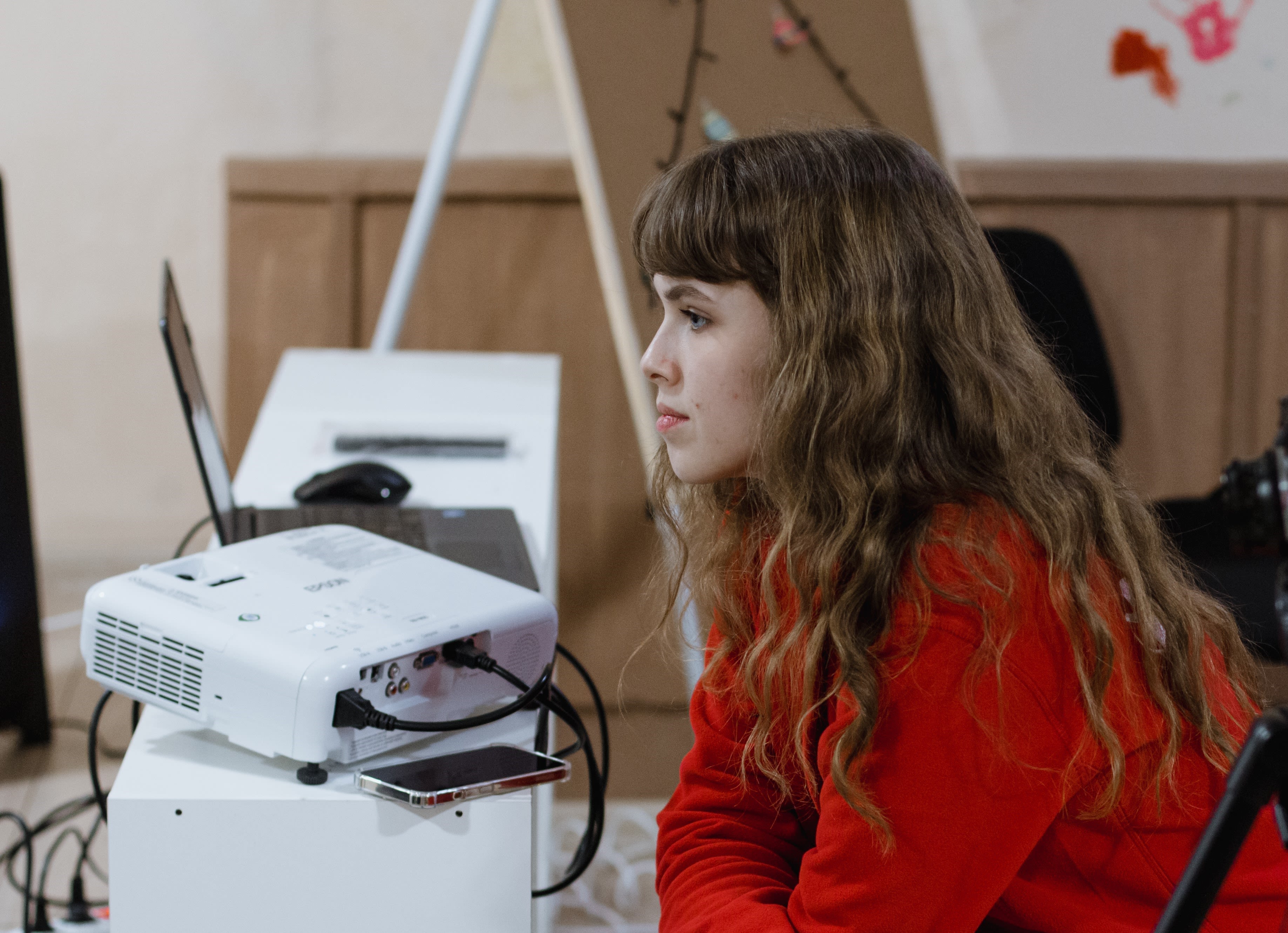 Kateryna at one of Save the Children's Child Friendly Spaces.